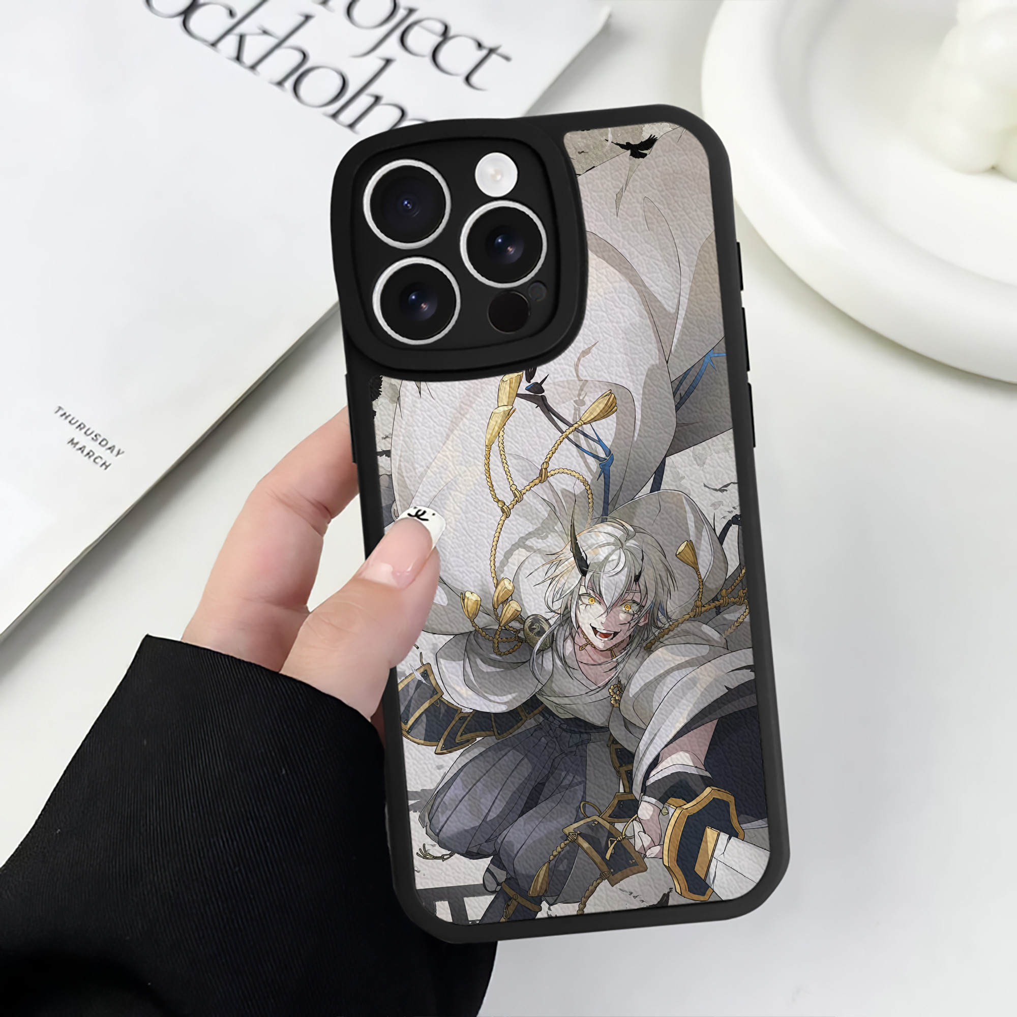 （画像用） 刀剣乱舞 Touken Ranbu 【iPhone 16シリーズ対応】シリコンスマホケース（レザー調） 材質：シリコン
